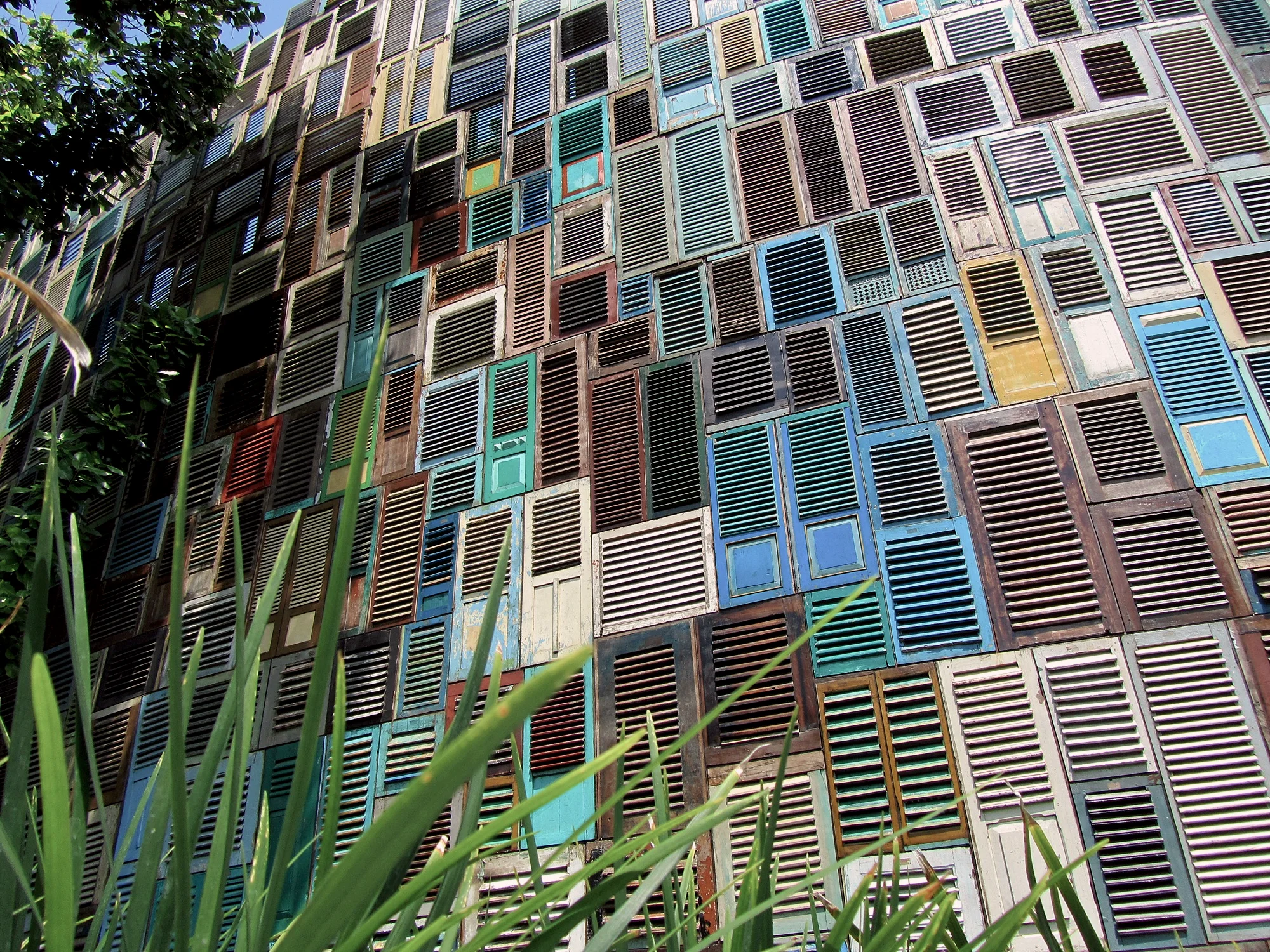 The salvaged-window façade of Potato Head, Seminyak