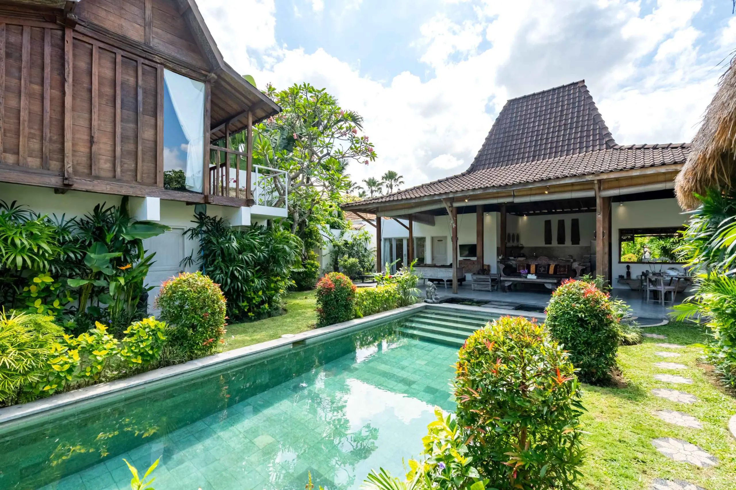 The garden and pool at Villa Aniri, Seminyak